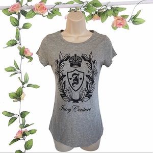 NWOT Juicy Couture Gray and Black Queen Tee Size X-Small